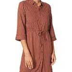 Only Onltamari 3/4 Shirt Dress Wvn Noos Vestaglia, Tortoise Shell Stripes Cloud Dancer