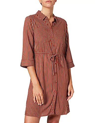 Only Onltamari 3/4 Shirt Dress Wvn Noos Vestaglia, Tortoise Shell Stripes Cloud Dancer