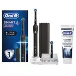 Oral-B Spazzolino Elettrico Ricaricabile Smart 4 4500 Nero CrossAction. 1 Spazzolino + Dentifricio Rigenera Smalto