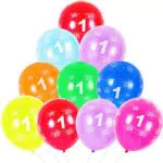 Palloncini per il primo compleanno, 10 pezzi, 30, 5 cm in lattice assortiti con numeri multicolori