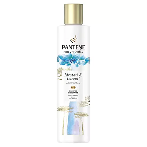 Pantene Pro-V Miracles Idratati & Lucenti Shampoo Dissetante Con Biotina + Essenza Di Baobab + Pro-Vitamina B5 per Capelli Secchi e Disidratati