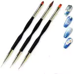Pennelli per Unghie, 3 Pezzi Pennelli Nail Art, Nail Art Pennelli Set Professionali Pennelli per Unghie Gel Penne per Decorazioni Unghie per Decorazioni Unghie Painting Detailing