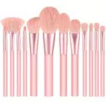 Pennelli Trucco Start Makers 12 Pezzi Rosa Pennelli Make Up Premium Synthetic Set di Pennelli per Trucco con fondotinta ombretto correttore pennello fard per sopracciglia set di pennelli
