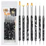 Pennelli Unghie Start Makers 7 Pezzi Nail Art Unghie Pennelli unghie Gel Doppia Estremità Spazzola di Arte del Chiodo Pennello gel Unghie Ricostruzione Pennelli per Unghie per Painting Detailing