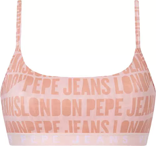 Pepe Jeans Allover Logo Str Brlt, Reggiseno Donna, Arrancione