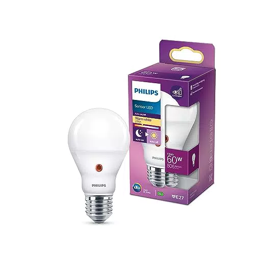 Philips LED Lampadina Goccia con Sensore Crepuscolare