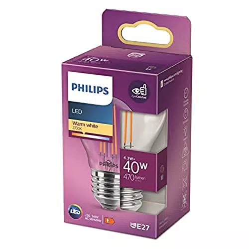 Philips Lighting Lampadina LED Sfera Filamento, Equivalente a 40W