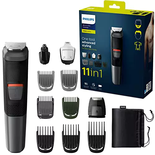 Philips Multigroom series 5000 11 in 1, Barba, capelli e corpo MG5730/15 11 accessori