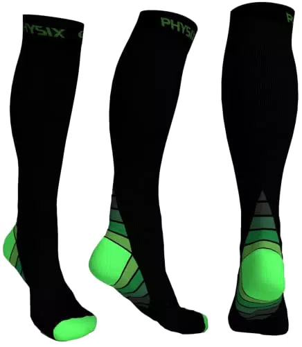 Physix Gear Sport Calze compressione graduata uomo e donna - Calze elastiche sportive per circolazione