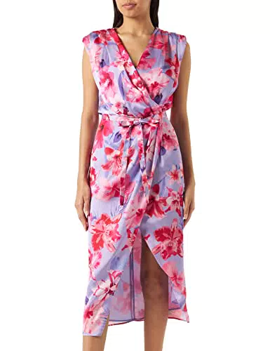 Pinko Artificioso Abito Satin Stampa Vestito Casual