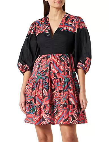 Pinko Balto Abito Mussola Stampa Rig Vestito Casual