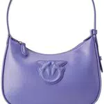 Pinko Love Mini Half Moon Vitello SP, Borsa Donna, W25Q_Blu di Corsica-Antique Gold