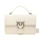 Pinko Love One Classic Light Vitello, Borsa Donna, Z14O_Bianco Seta-Old Silver