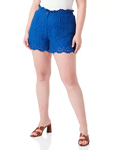 Pinko Solare Shorts Cotone Ricamo Sa Pantaloni, G00_Blu Surf sul Web