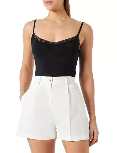 Pinko Sorridente Short Lino Stretch Pantaloni, Z15_Bianco Nembo