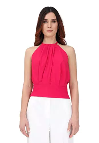 Pinko Trionfale Top Crepe Fluido Canottiera, P87_Fuxia