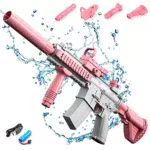 Pistola ad acqua elettrica potenziata, bianco/rosa