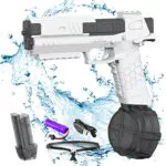 Pistole ad Acqua Elettriche Pistola ad Acqua Automatica Elettrica Potenti Lunga Distanza Fino a 32 FT 434CC+58CC Pistole ad Raggio ad Alta Capacità per Bambini Adulti Attività All'aperto in Spiaggia