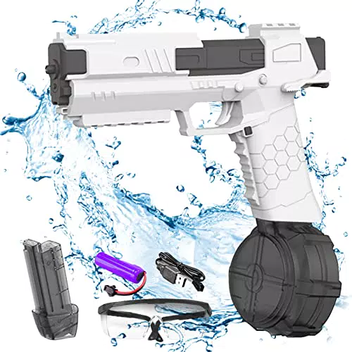 Pistole ad Acqua Elettriche Pistola ad Acqua Automatica Elettrica Potenti Lunga Distanza Fino a 32 FT 434CC+58CC Pistole ad Raggio ad Alta Capacità per Bambini Adulti Attività All'aperto in Spiaggia