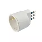 POLY POOL - PP0433S Adattatore Spina Piccola 10A e Presa Tedesca - Adattatore 250 V Bianco 1 PEZZO - Adattatore Presa Tedesca in Tecnopolimero- Adattatore 10A 16A Made in Italy