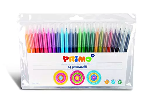 PRIMO P606PEN24B Colori Assortiti in Fibra Penne in plastica in Pelle