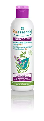 Puressentiel Pouxdoux Anti Pidocchi Shampoo, Risana il cuoio capelluto e rimuovere lendini e pidocchi morti