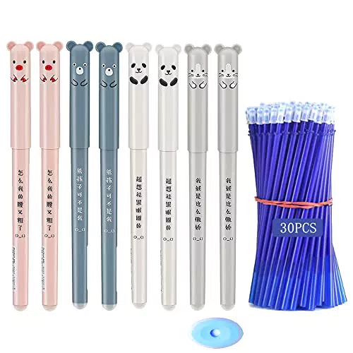 QAQHZW 8Pcs Penna gel cancellabile a forma di animale