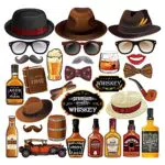 Qpout 30pcs Whisky Party Photo Booth Puntelli con bastoncini