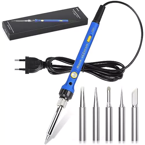 Saldatore a Stagno, Wiecok 60W Saldatore di Precisione Professionale con Temperatura Regolabile 200~480 ℃