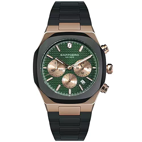 SAPPHERO Orologio Uomo Movimento al Quarzo Giapponese Impermeabile 100M Orologio Uomo Acciaio Inossidabile Orologio da Polso Casuale Attività Commerciale Miglior Regalo Orologio da Polso Uomo