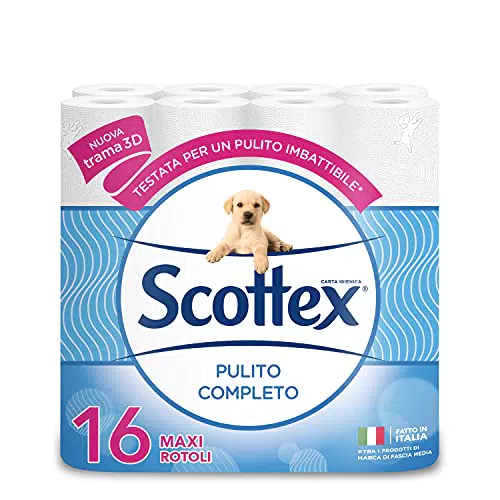 Scottex Pulito Completo Carta Igienica, Confezione da 16 Rotoli Maxi