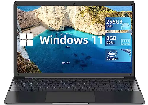 SGIN 15.6" PC Portatile 11 Home System, 8GB RAM 256GB SSD ROM Notebook