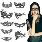 SHANMEI Maschera Pizzo, 9 Pezzi Maschere di Travestimento Maschere di Carnevale