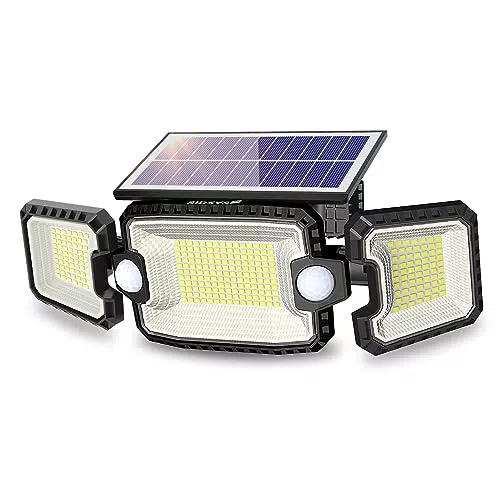 SIDSYS Faro LED Esterno con Pannello Solare, Luce Solare Esterno con 2 Sensore di Movimento