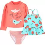 Simple Joys by Carter's Set di 3 Rashguard Assortiti Bambina