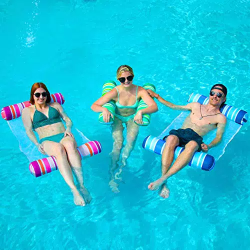 Sloosh Confezione da 3 amache galleggianti gonfiabili per piscina