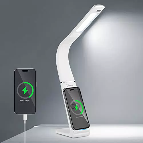 Smart Gesture Sensor Lampada da Scrivania, 10W Ricarica wireless und porta di ricarica USB