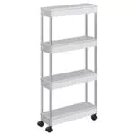 SONGMICS Carrello Portaoggetti a 4 Ripiani, Scaffale di Plastica