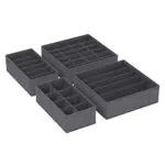 SONGMICS RUS04GY - Set di 4 Scatole Portaoggetti Pieghevoli per Biancheria Intima
