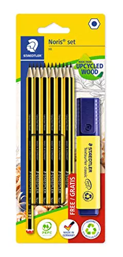 Staedtler 12 MATITE GRAFITE NORIS HB + EVIDENZIATORE GIALLO