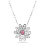Swarovski Eternal Flower Collana Elegante, con Ciondolo a Forma di Fiore in Cristalli e Zirconia