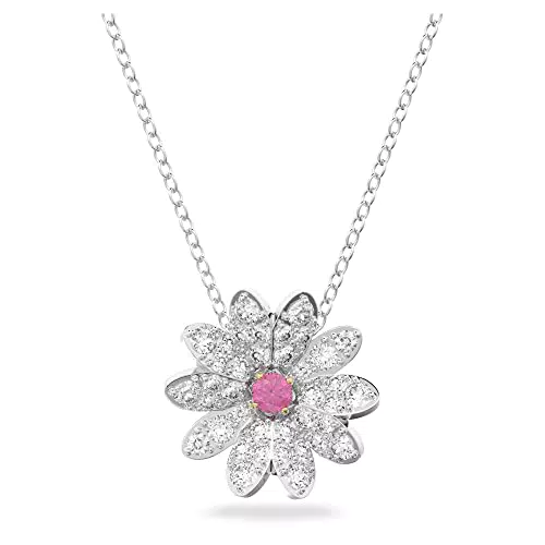 Swarovski Eternal Flower Collana Elegante, con Ciondolo a Forma di Fiore in Cristalli e Zirconia