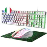 T13 Bianca IT Layout QWERTY Tastiera e Mouse da Gioco
