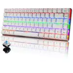 Tastiera Meccanica da Computer Gaming, USB Cablata 82 Tasti Anti-Ghosting Blue Switch Tastiera Gioco Arcobaleno Multicolore Illuminata Backlit