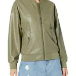 The Drop, bomber da donna Iman in finta pelle, vestibilità larga