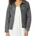 The Drop, giacca di jeans allungata Zain, da donna, carbone sbiadito