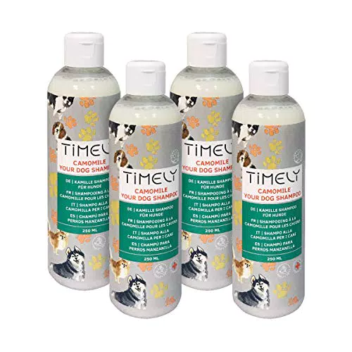 TiMELY Camomile your dog shampoo, washes gently and thoroughly