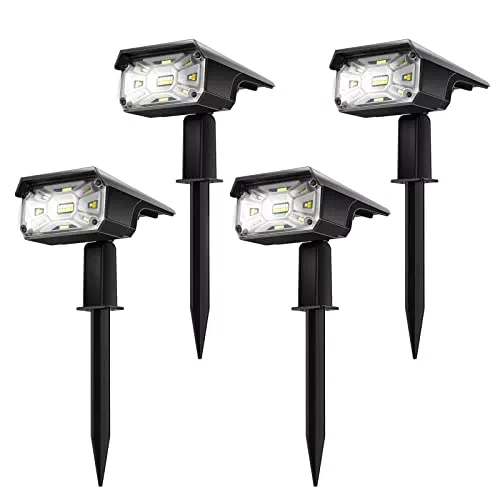 Titeney C1 Faretti Solari a LED da Esterno, Può Essere Alimentato da USB e Solare con 3 modalità Luci da Esterno Giardino Solari per Cortile