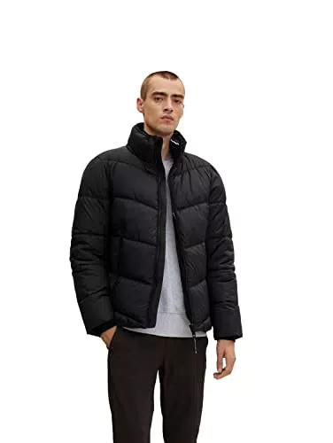 TOM TAILOR Giacca con Collo Alto, Uomo, Nero, S