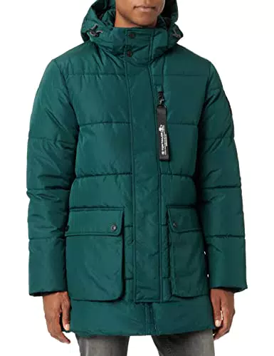 TOM TAILOR Parka con Poliestere Riciclato, Uomo, Verde